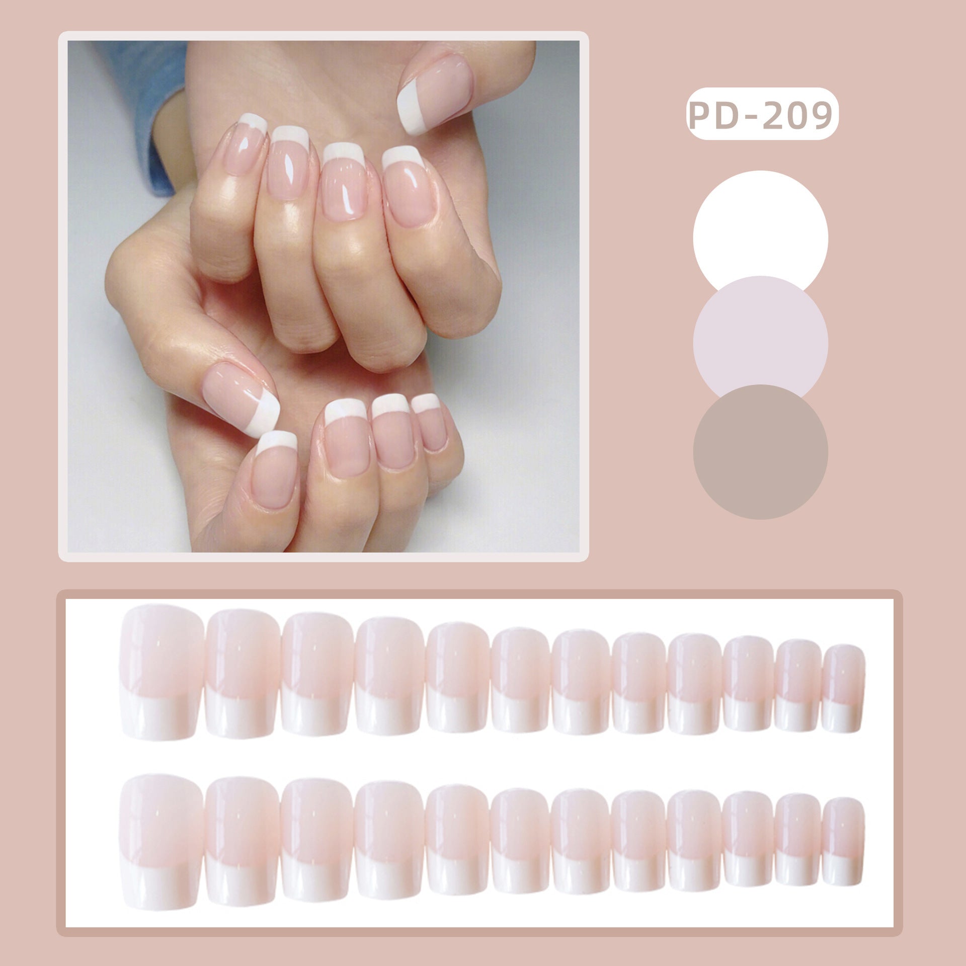 French Long Fake Nails